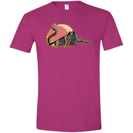 T-Shirts Antique Heliconia / S Ramen Loving Cat Men's Semi-Fitted Softstyle