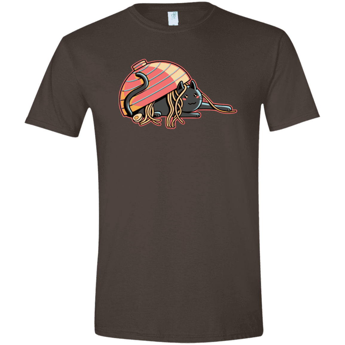 T-Shirts Dark Chocolate / S Ramen Loving Cat Men's Semi-Fitted Softstyle