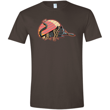 T-Shirts Dark Chocolate / S Ramen Loving Cat Men's Semi-Fitted Softstyle