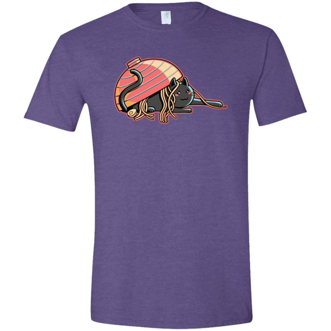 T-Shirts Heather Purple / S Ramen Loving Cat Men's Semi-Fitted Softstyle