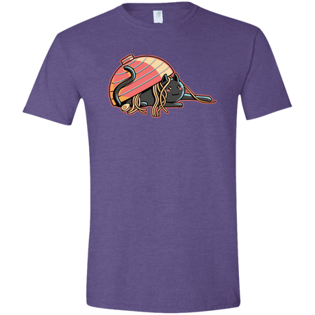 T-Shirts Heather Purple / S Ramen Loving Cat Men's Semi-Fitted Softstyle