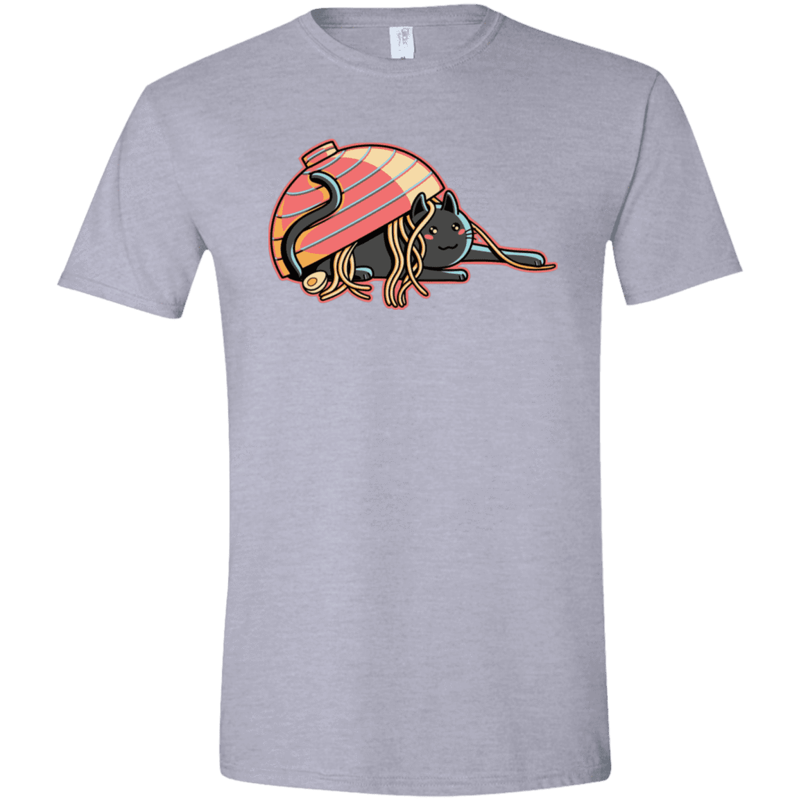 T-Shirts Sport Grey / X-Small Ramen Loving Cat Men's Semi-Fitted Softstyle