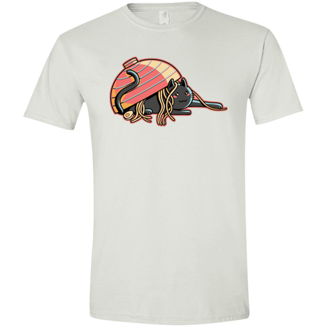 T-Shirts White / X-Small Ramen Loving Cat Men's Semi-Fitted Softstyle