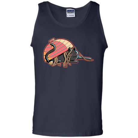 T-Shirts Navy / S Ramen Loving Cat Men's Tank Top