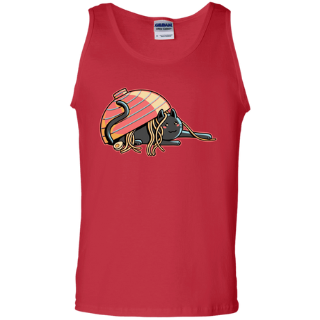 T-Shirts Red / S Ramen Loving Cat Men's Tank Top