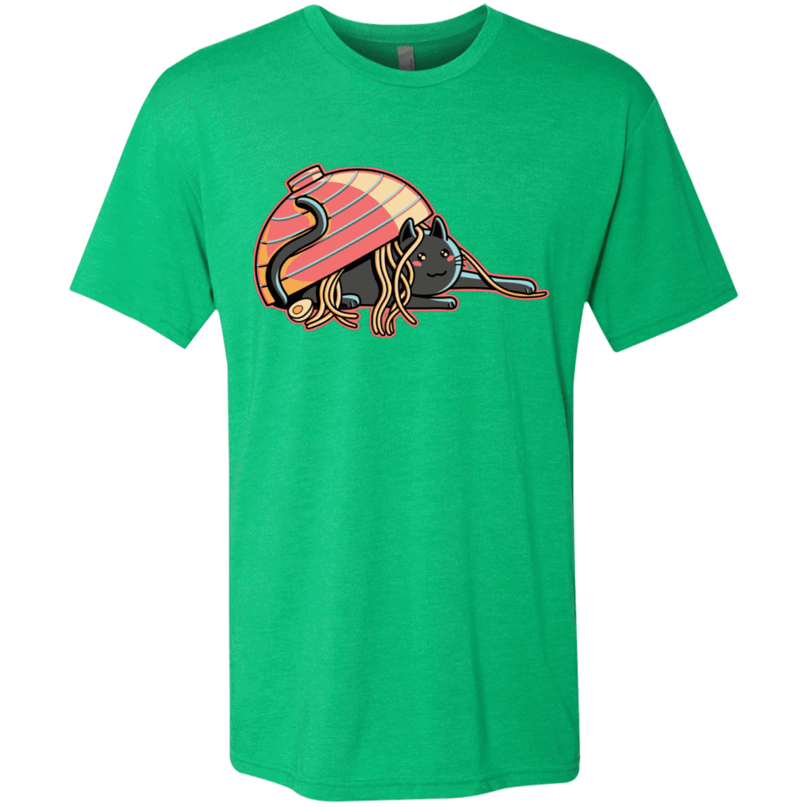 T-Shirts Envy / S Ramen Loving Cat Men's Triblend T-Shirt