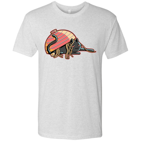 T-Shirts Heather White / S Ramen Loving Cat Men's Triblend T-Shirt