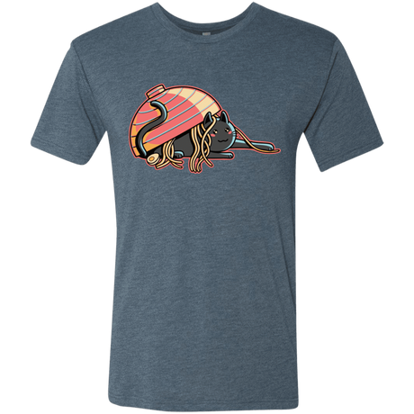 T-Shirts Indigo / S Ramen Loving Cat Men's Triblend T-Shirt