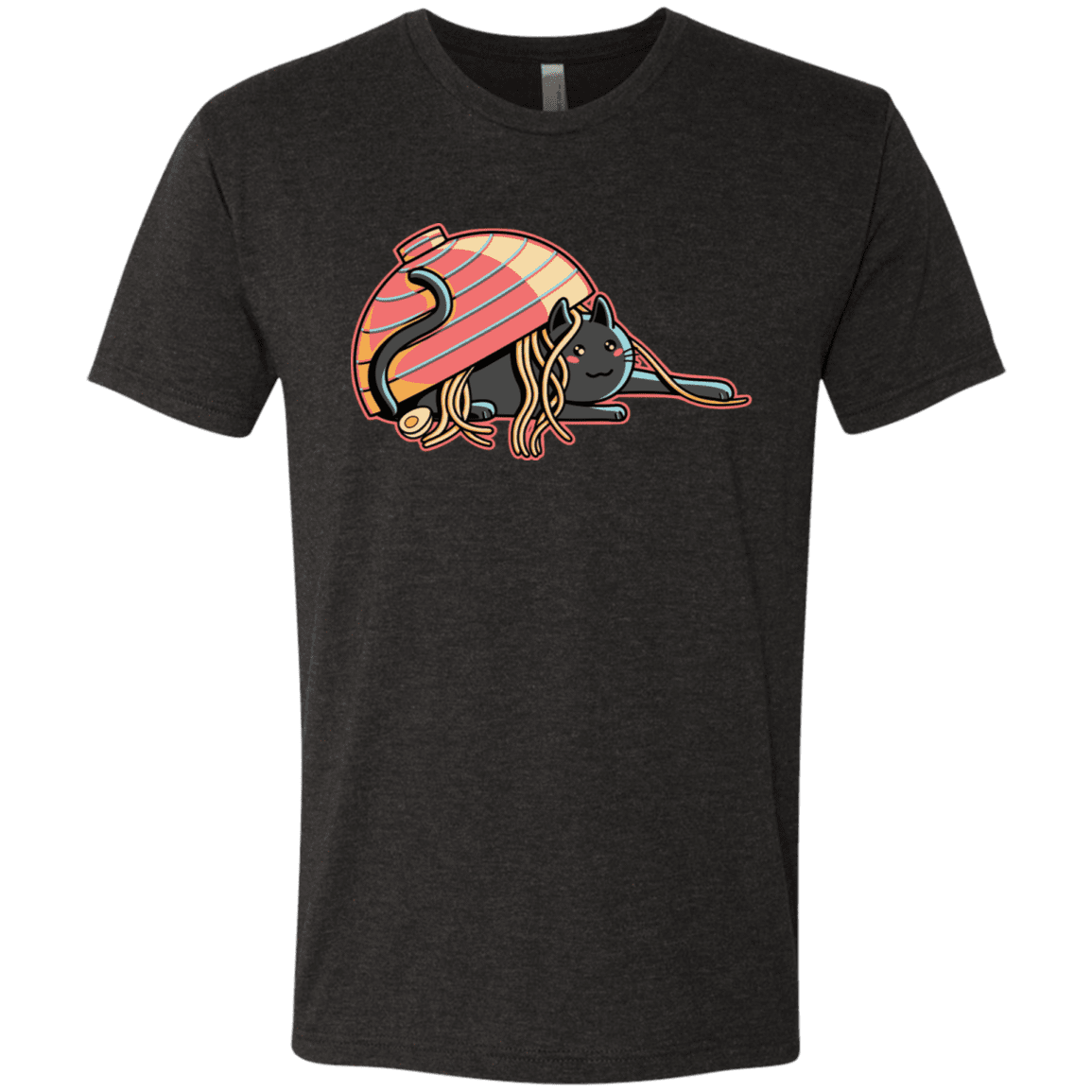 T-Shirts Vintage Black / S Ramen Loving Cat Men's Triblend T-Shirt