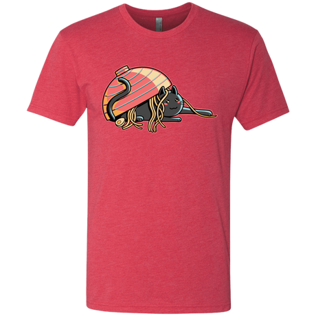 T-Shirts Vintage Red / S Ramen Loving Cat Men's Triblend T-Shirt