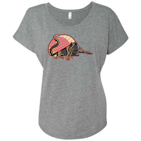 T-Shirts Premium Heather / X-Small Ramen Loving Cat Triblend Dolman Sleeve