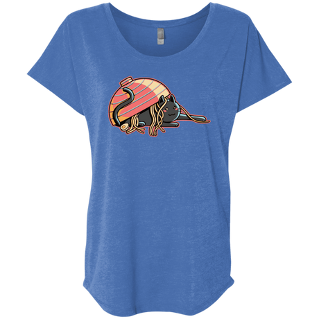 T-Shirts Vintage Royal / X-Small Ramen Loving Cat Triblend Dolman Sleeve