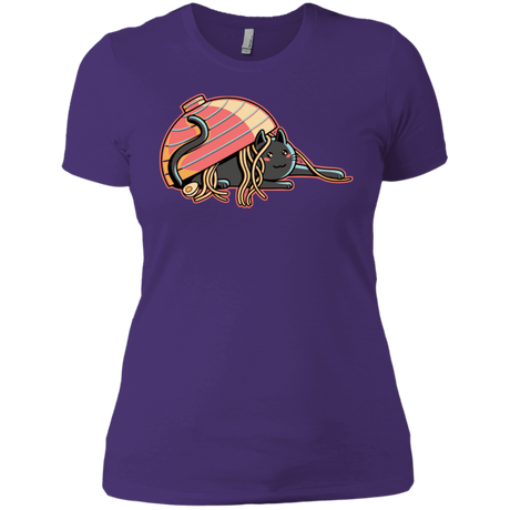 T-Shirts Purple Rush/ / X-Small Ramen Loving Cat Women's Premium T-Shirt