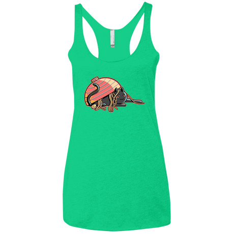 T-Shirts Envy / X-Small Ramen Loving Cat Women's Triblend Racerback Tank