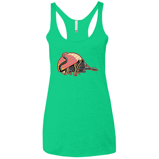 T-Shirts Envy / X-Small Ramen Loving Cat Women's Triblend Racerback Tank