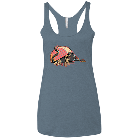 T-Shirts Indigo / X-Small Ramen Loving Cat Women's Triblend Racerback Tank