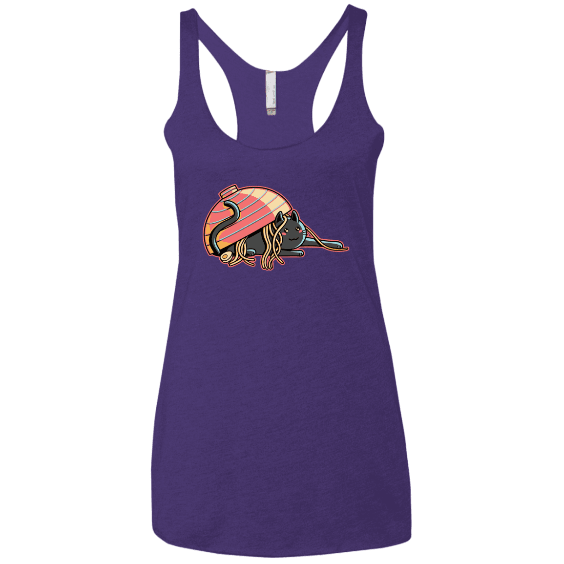 T-Shirts Purple Rush / X-Small Ramen Loving Cat Women's Triblend Racerback Tank