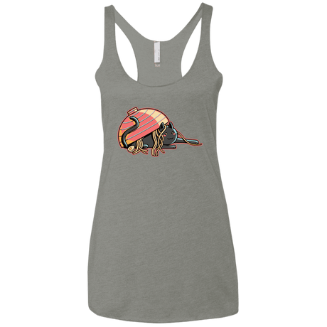 T-Shirts Venetian Grey / X-Small Ramen Loving Cat Women's Triblend Racerback Tank
