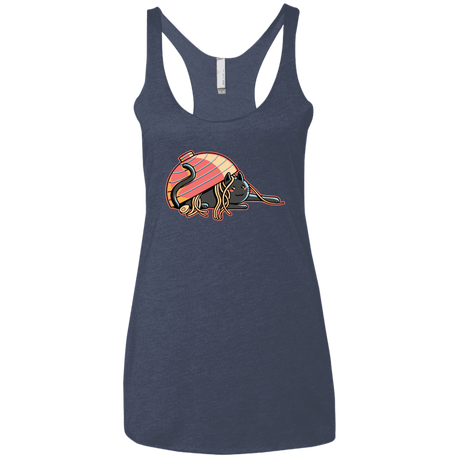 T-Shirts Vintage Navy / X-Small Ramen Loving Cat Women's Triblend Racerback Tank