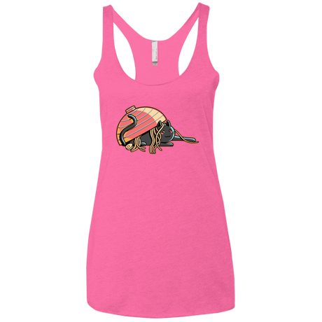 T-Shirts Vintage Pink / X-Small Ramen Loving Cat Women's Triblend Racerback Tank