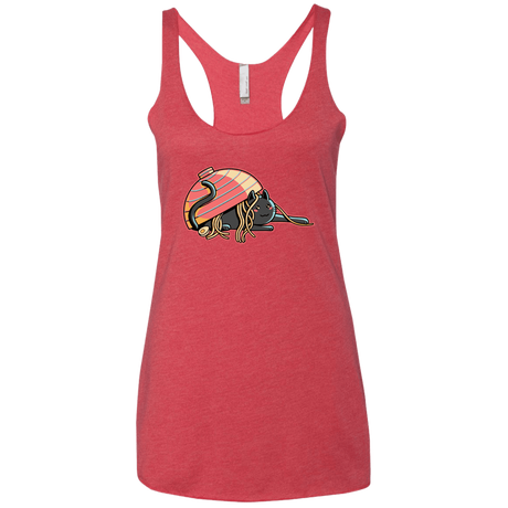 T-Shirts Vintage Red / X-Small Ramen Loving Cat Women's Triblend Racerback Tank