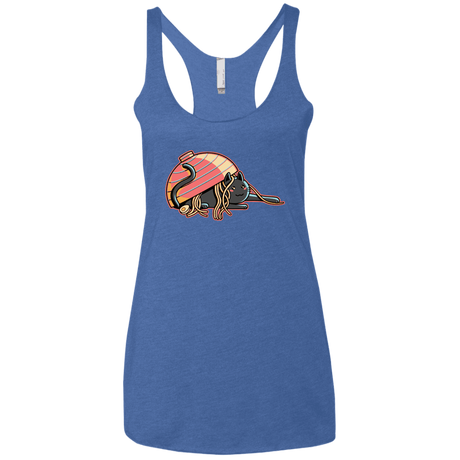 T-Shirts Vintage Royal / X-Small Ramen Loving Cat Women's Triblend Racerback Tank