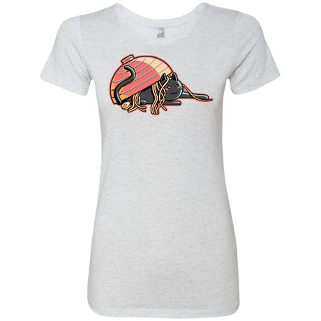 T-Shirts Heather White / S Ramen Loving Cat Women's Triblend T-Shirt