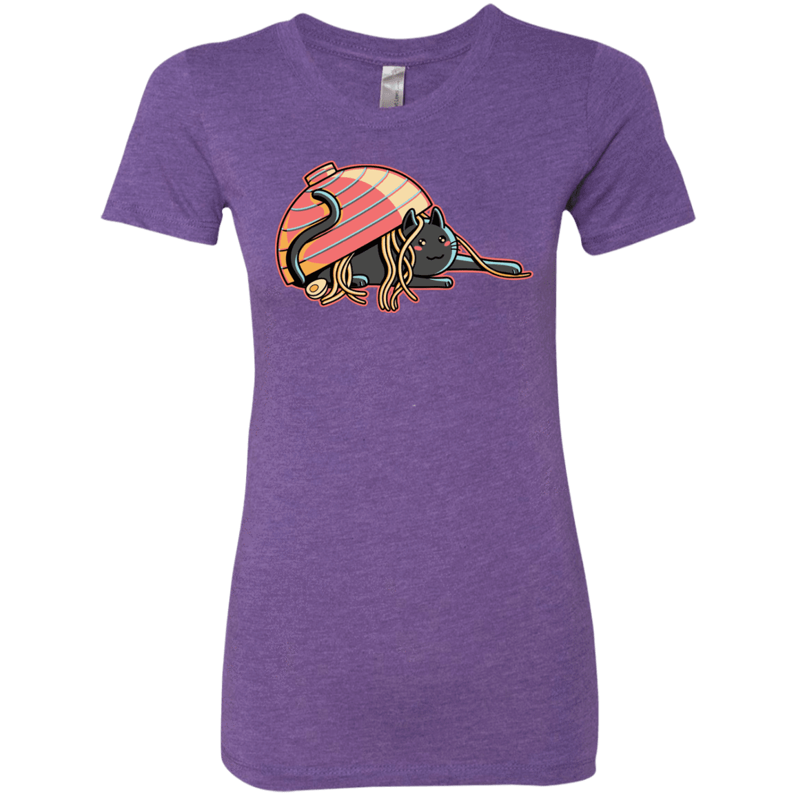 T-Shirts Purple Rush / S Ramen Loving Cat Women's Triblend T-Shirt