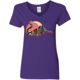 T-Shirts Purple / S Ramen Loving Cat Women's V-Neck T-Shirt