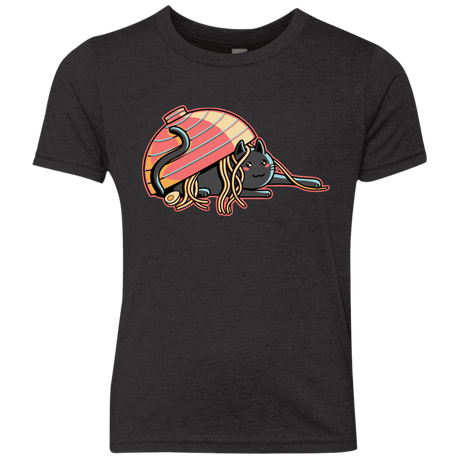 T-Shirts Vintage Black / YXS Ramen Loving Cat Youth Triblend T-Shirt