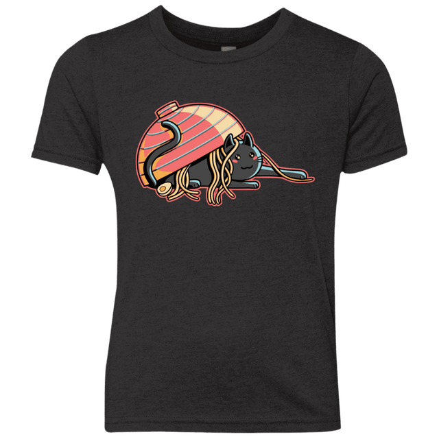 T-Shirts Vintage Black / YXS Ramen Loving Cat Youth Triblend T-Shirt