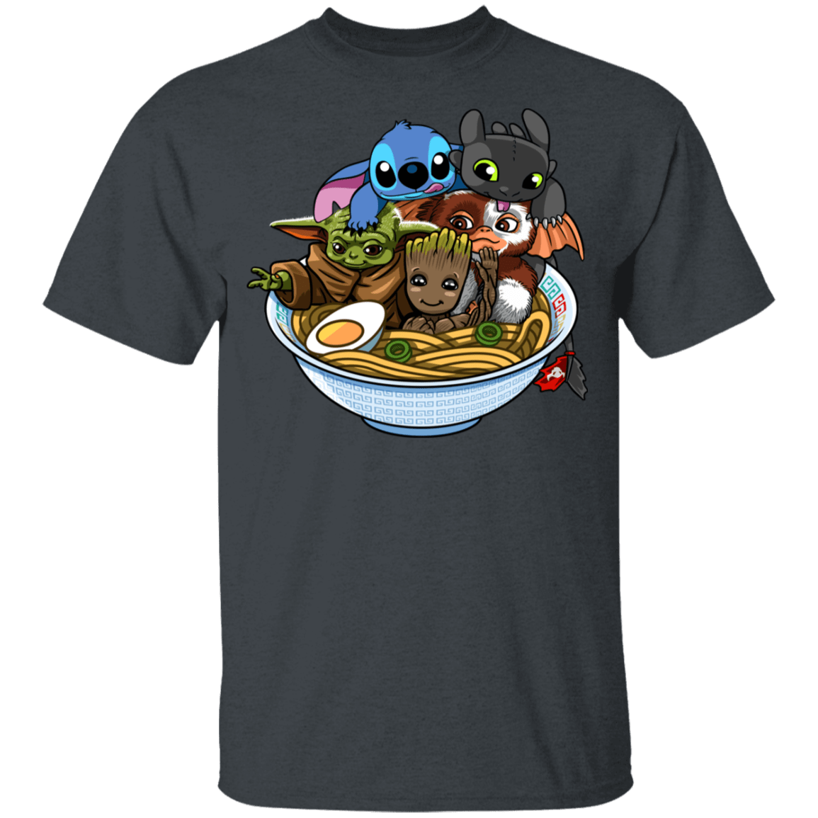 T-Shirts Dark Heather / YXS Ramen Team Kawaii Youth T-Shirt