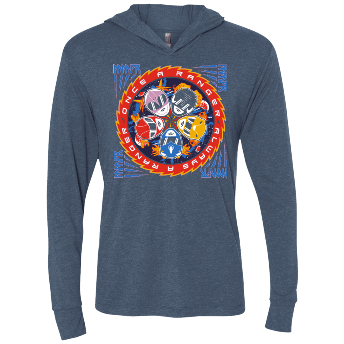 T-Shirts Indigo / X-Small Ranger and Roll Over Triblend Long Sleeve Hoodie Tee