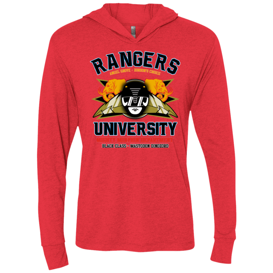 T-Shirts Vintage Red / X-Small Rangers U Black Ranger Triblend Long Sleeve Hoodie Tee