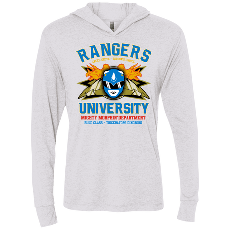 T-Shirts Heather White / X-Small Rangers U Blue Ranger Triblend Long Sleeve Hoodie Tee