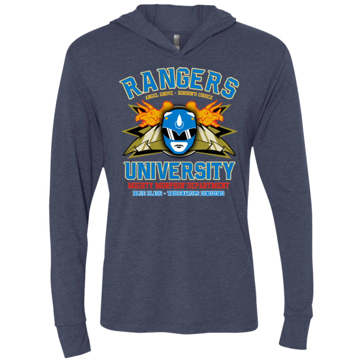 T-Shirts Vintage Navy / X-Small Rangers U Blue Ranger Triblend Long Sleeve Hoodie Tee