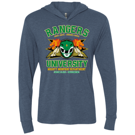 T-Shirts Indigo / X-Small Rangers U Green Ranger Triblend Long Sleeve Hoodie Tee