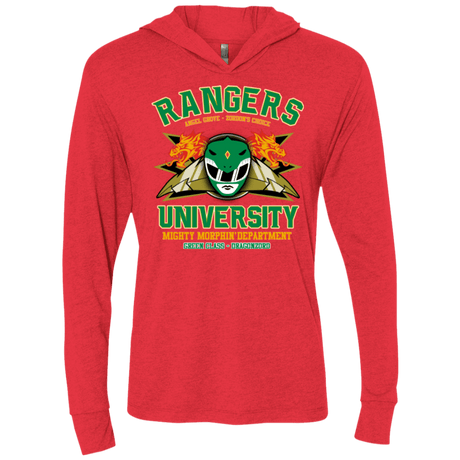 T-Shirts Vintage Red / X-Small Rangers U Green Ranger Triblend Long Sleeve Hoodie Tee
