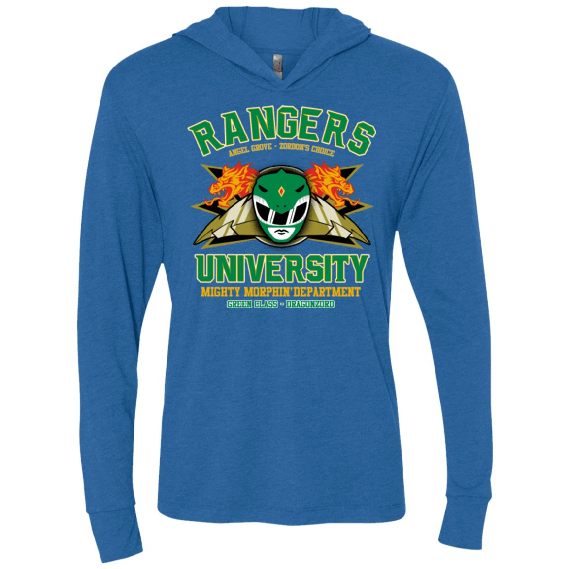 T-Shirts Vintage Royal / X-Small Rangers U Green Ranger Triblend Long Sleeve Hoodie Tee