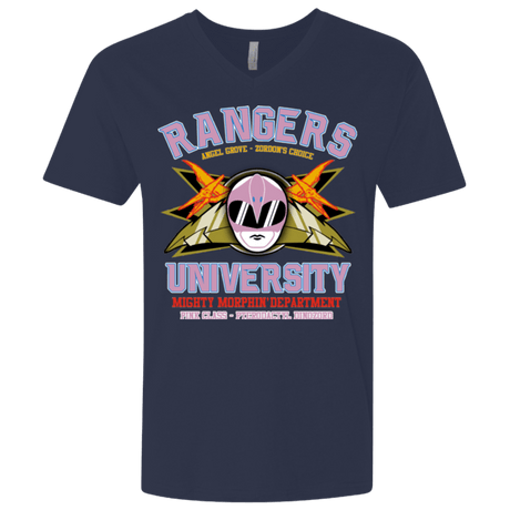 T-Shirts Midnight Navy / X-Small Rangers U Pink Ranger Men's Premium V-Neck