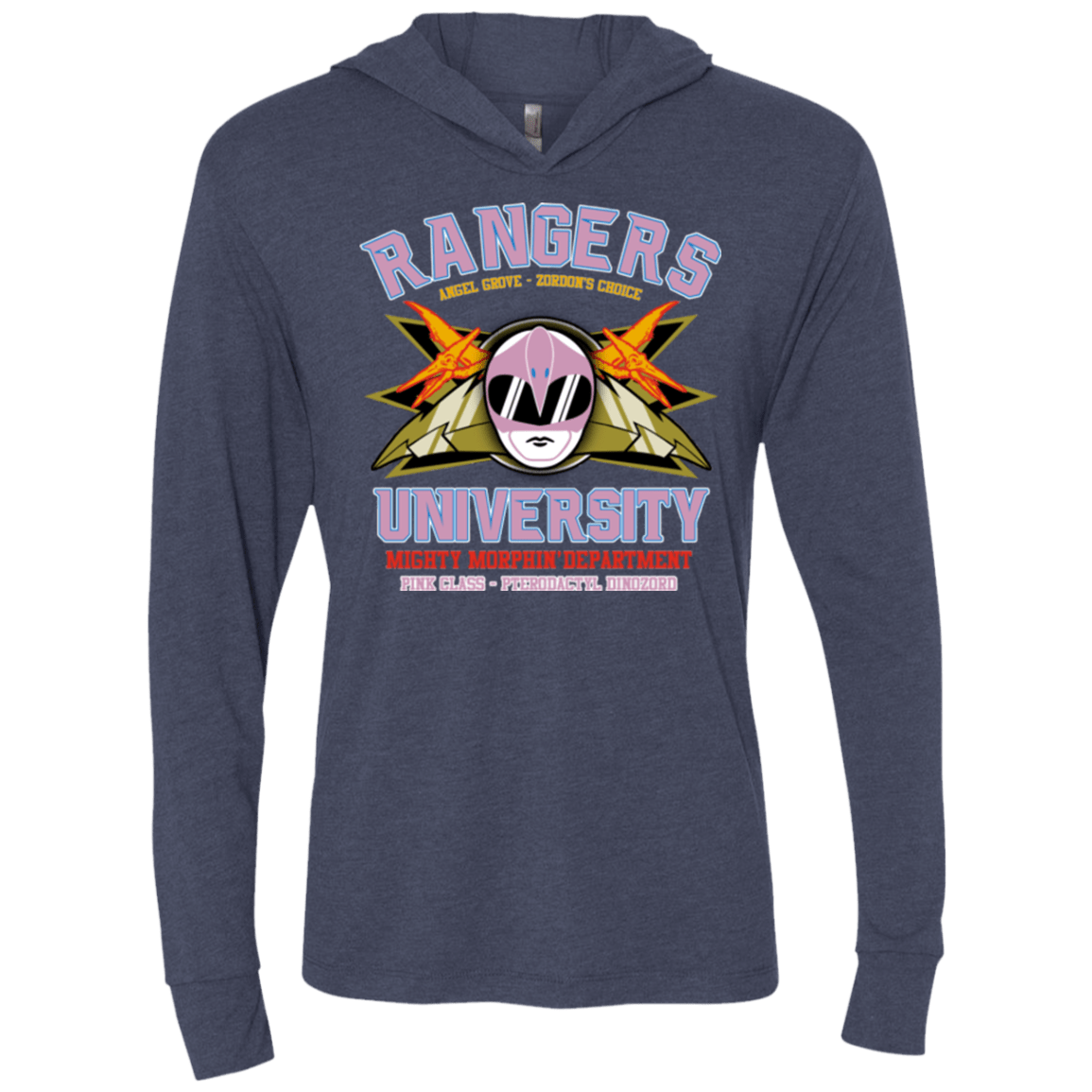 T-Shirts Vintage Navy / X-Small Rangers U Pink Ranger Triblend Long Sleeve Hoodie Tee