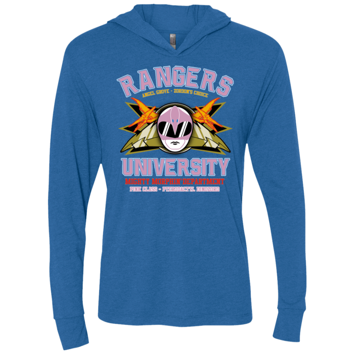 T-Shirts Vintage Royal / X-Small Rangers U Pink Ranger Triblend Long Sleeve Hoodie Tee