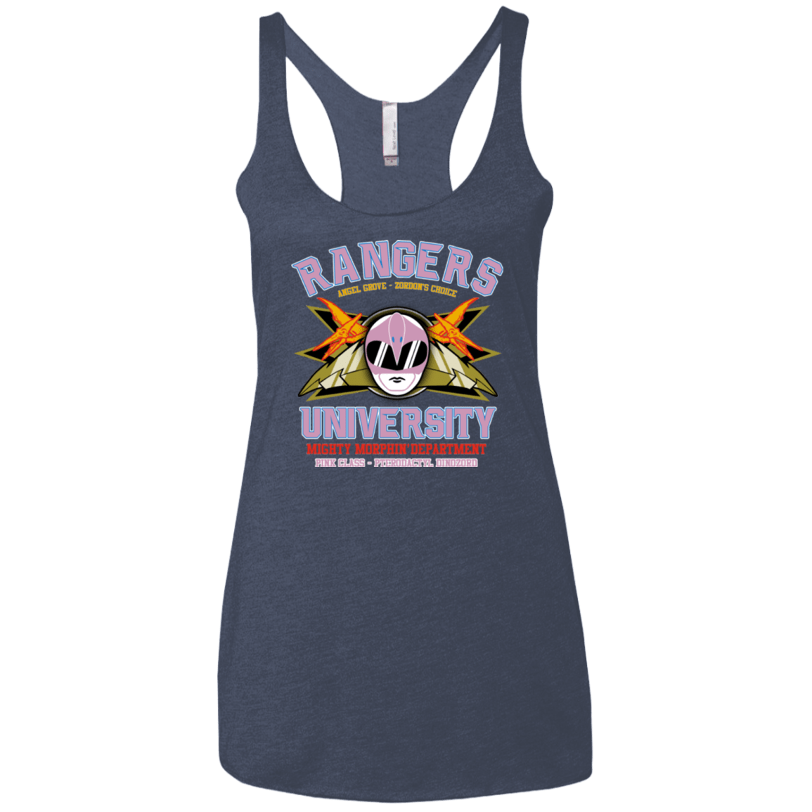 T-Shirts Vintage Navy / X-Small Rangers U Pink Ranger Women's Triblend Racerback Tank