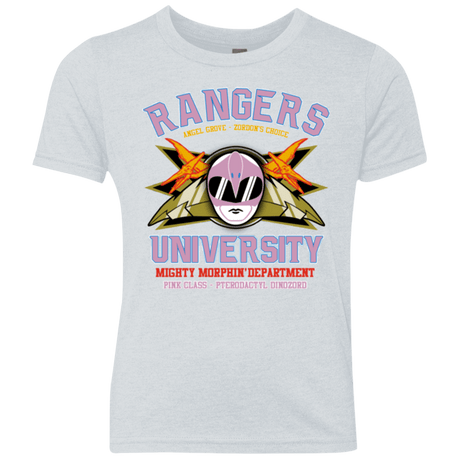 T-Shirts Heather White / YXS Rangers U Pink Ranger Youth Triblend T-Shirt