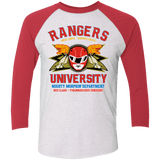 T-Shirts Heather White/Vintage Red / X-Small Rangers U - Red Ranger Triblend 3/4 Sleeve