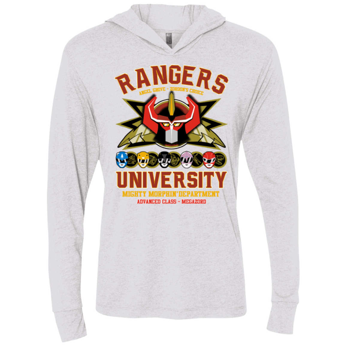 T-Shirts Heather White / X-Small RANGERS U Ultimate Triblend Long Sleeve Hoodie Tee