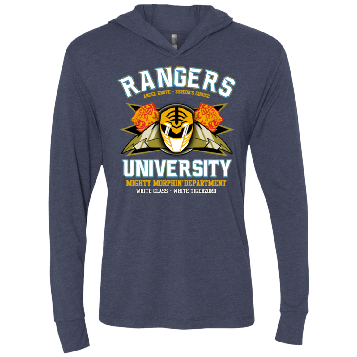 T-Shirts Vintage Navy / X-Small Rangers U White Ranger Triblend Long Sleeve Hoodie Tee