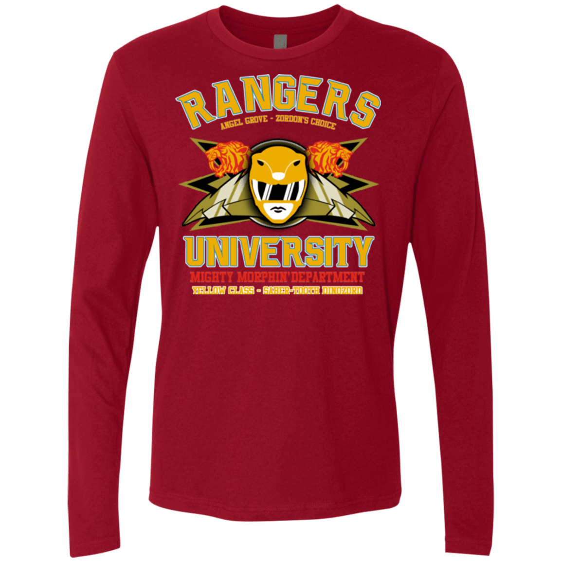 T-Shirts Cardinal / Small Rangers U Yellow Ranger Men's Premium Long Sleeve