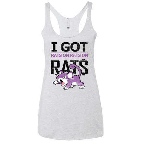 T-Shirts Heather White / X-Small Rats on rats on rats Women's Triblend Racerback Tank