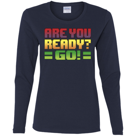 T-Shirts Navy / S Ready Women's Long Sleeve T-Shirt